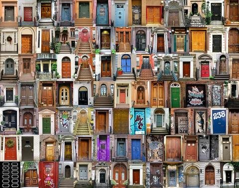 Collection of doors montage in New York City NYC compilation