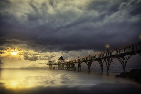 clevedon-pier-england-sunset-waterscape