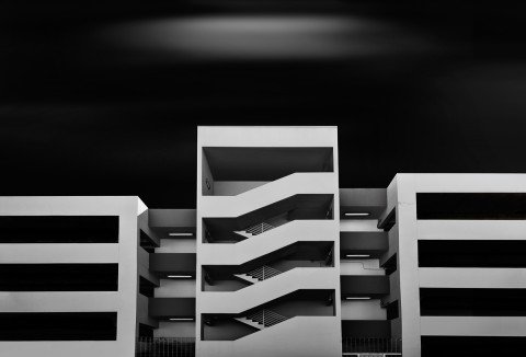 car park long exposure building fine art architecture black and white