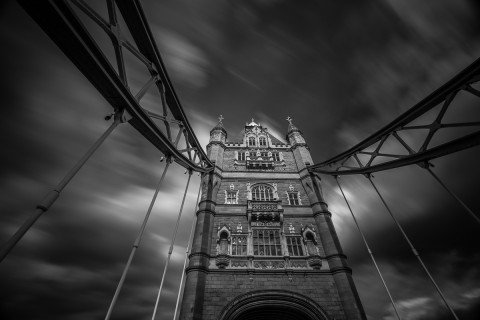London Tower Bridge Long Exposure black and white architecture