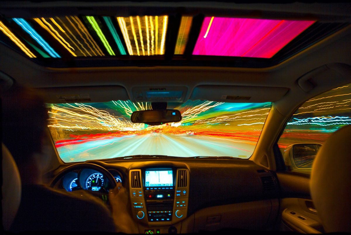 Driving-night-car-light-trails-highway