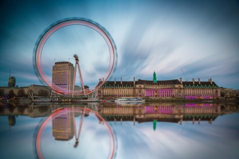 London-Eye-Reflections-light-trails