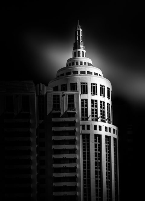 antonyz long exposure architecture black and white loews hotel miami south beach florida