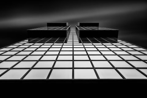 antonyz long exposure architecture black and white square windows modern office building