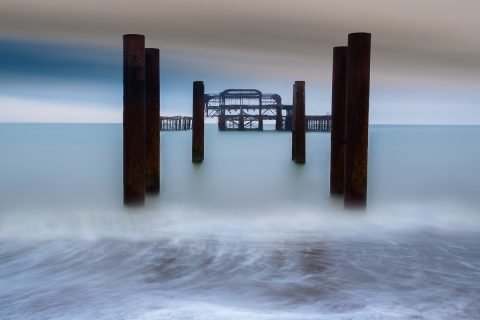 antonyz long exposure landscape tranquil ocean scene brighton sussex england west pier